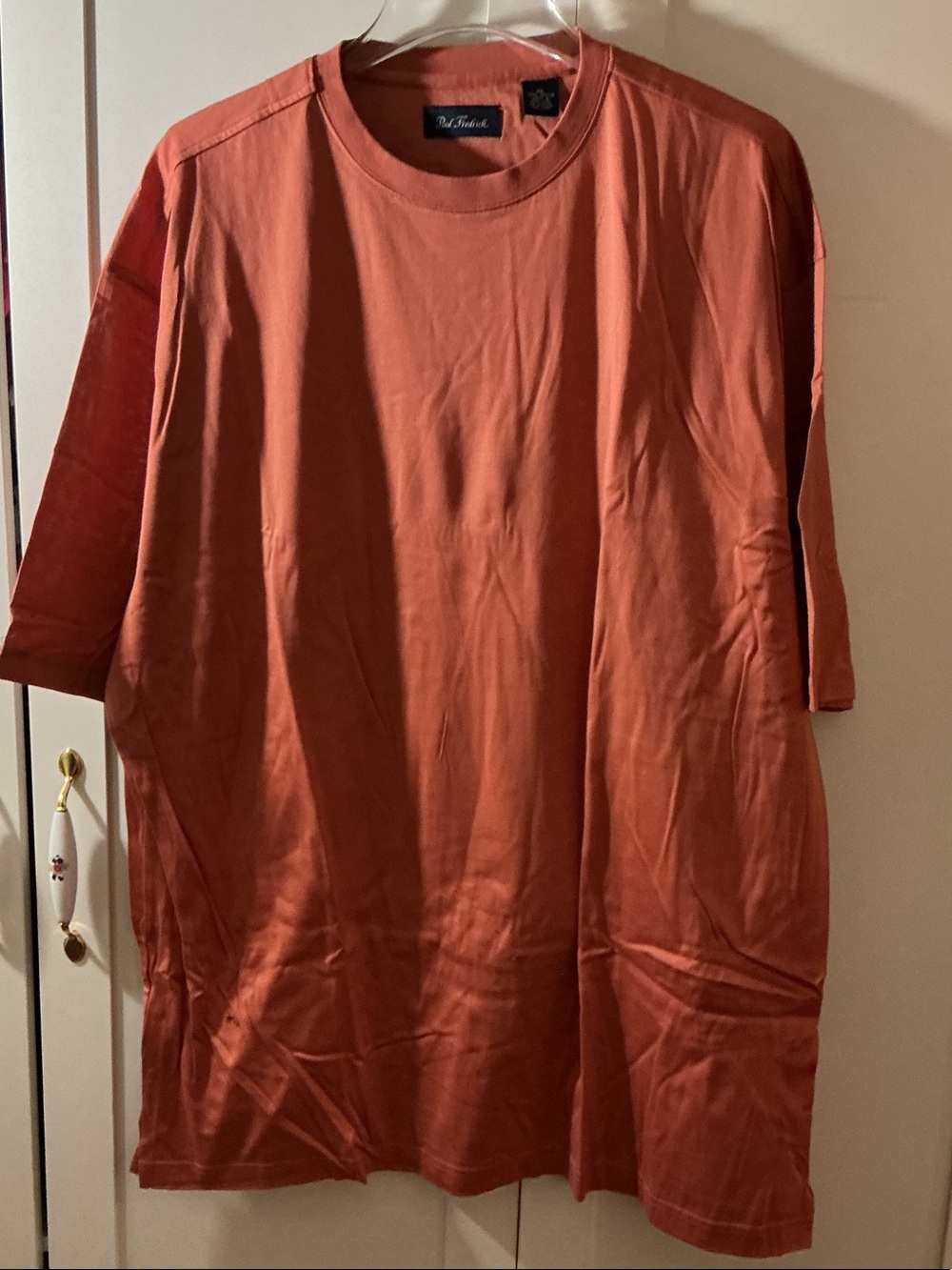 Paul Fredrick Men's Rust Orange Crewneck Short Sleeve Tee